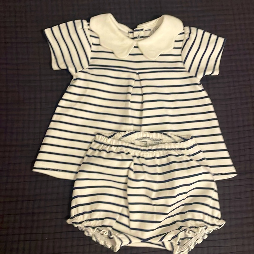 Janie and Jack Girls striped set 12-18mo
